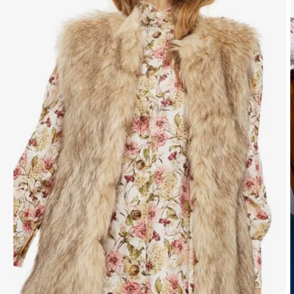 Topshop faux fur vest